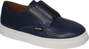 Atlanta Blue Oxford Slip On Sneaker n529