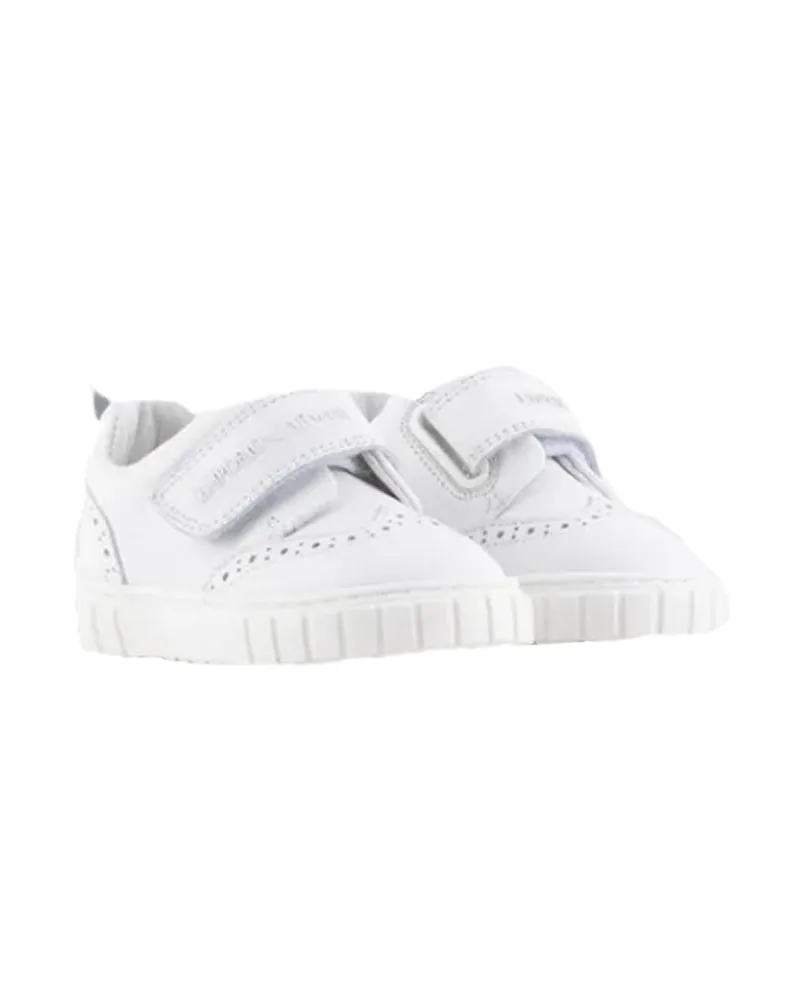 Boys Toddler White Brogue Sneakers