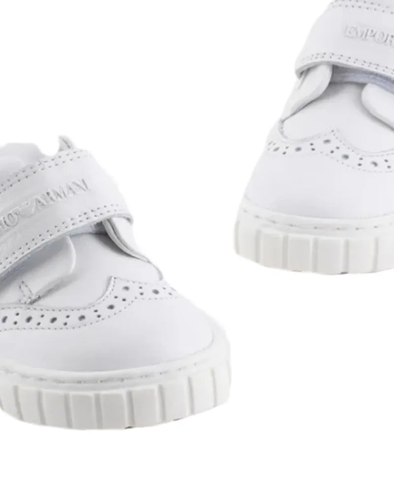 Boys Toddler White Brogue Sneakers