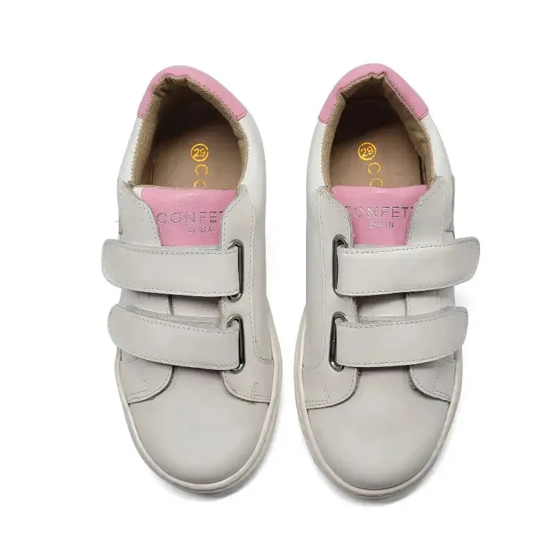 Confetti Rainbow Foil Pink and Silver Velcro Sneaker