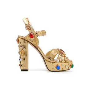 ELOSE Diamante Studded Block Heel Platform Sandals
