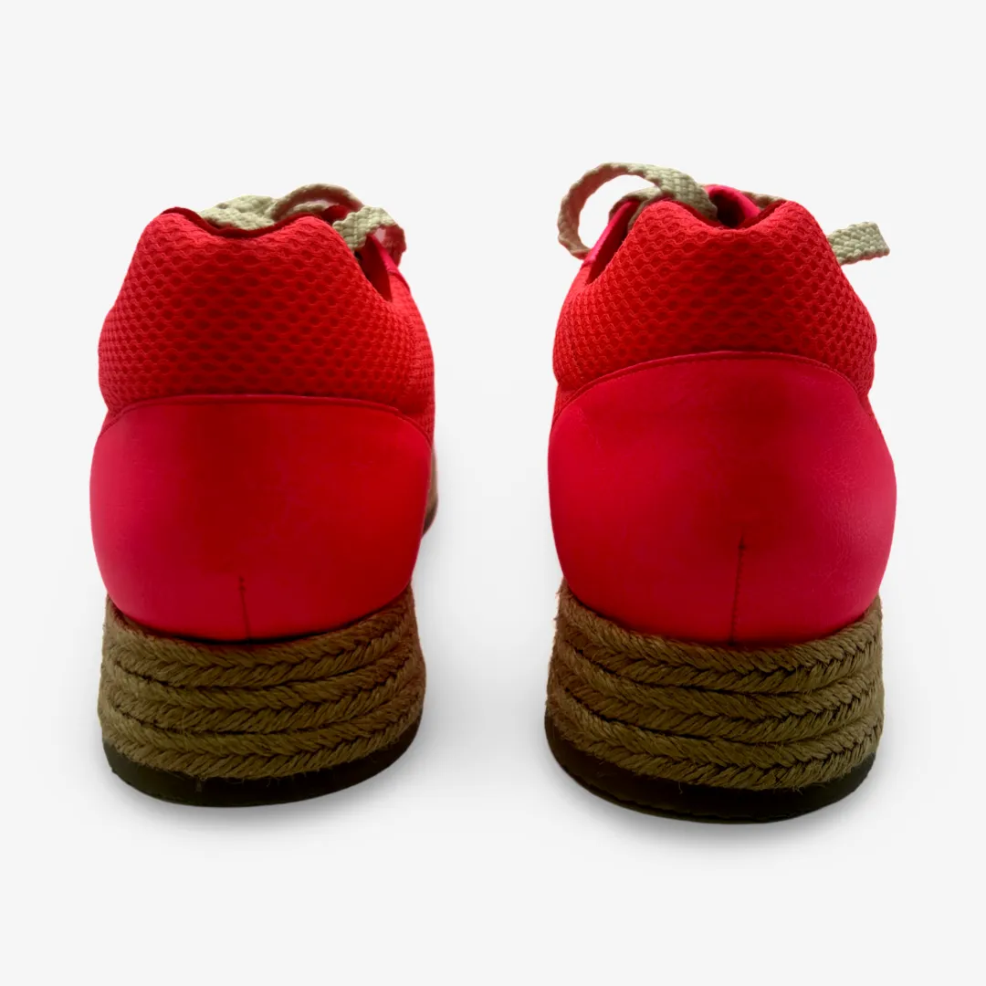 Stella Mccartney Women's Neon Pink Raffia Soled Sneakers