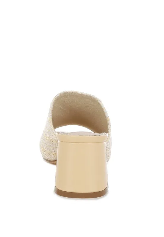 Woven Raffia Slip Ons