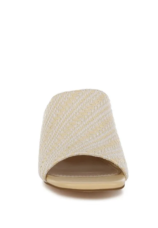 Woven Raffia Slip Ons